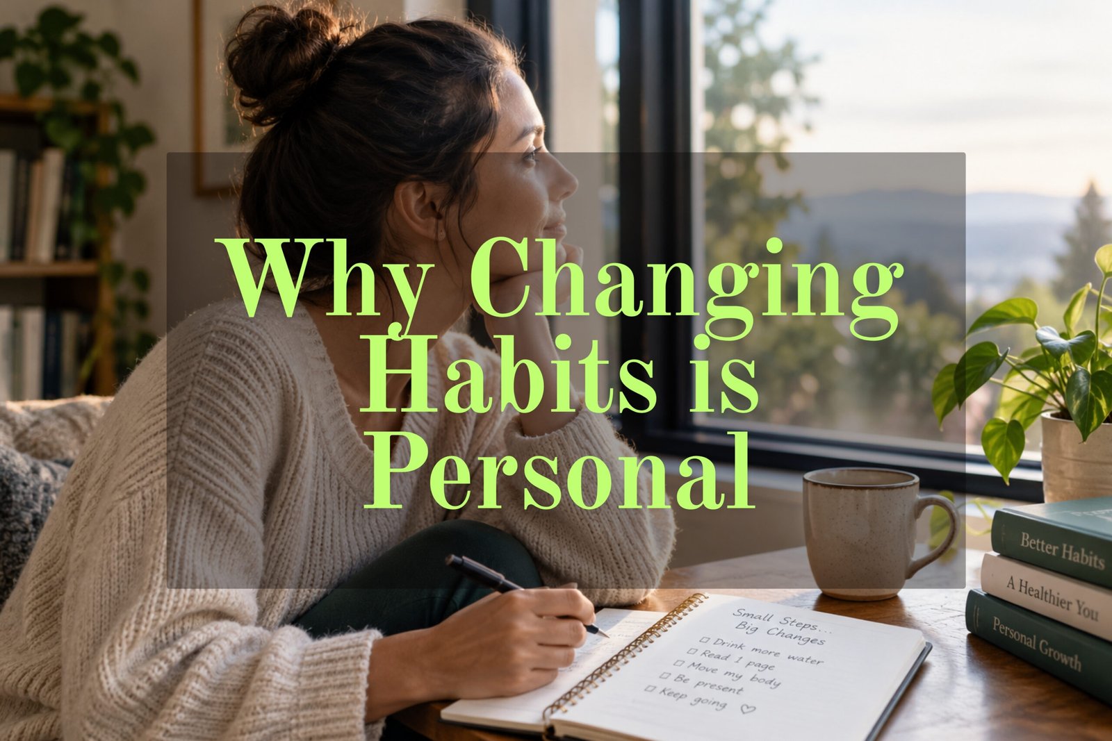 Person reflecting on habits and personal change