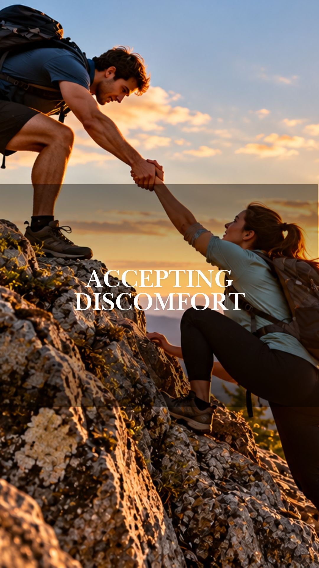Person climbing beyond their comfort zone