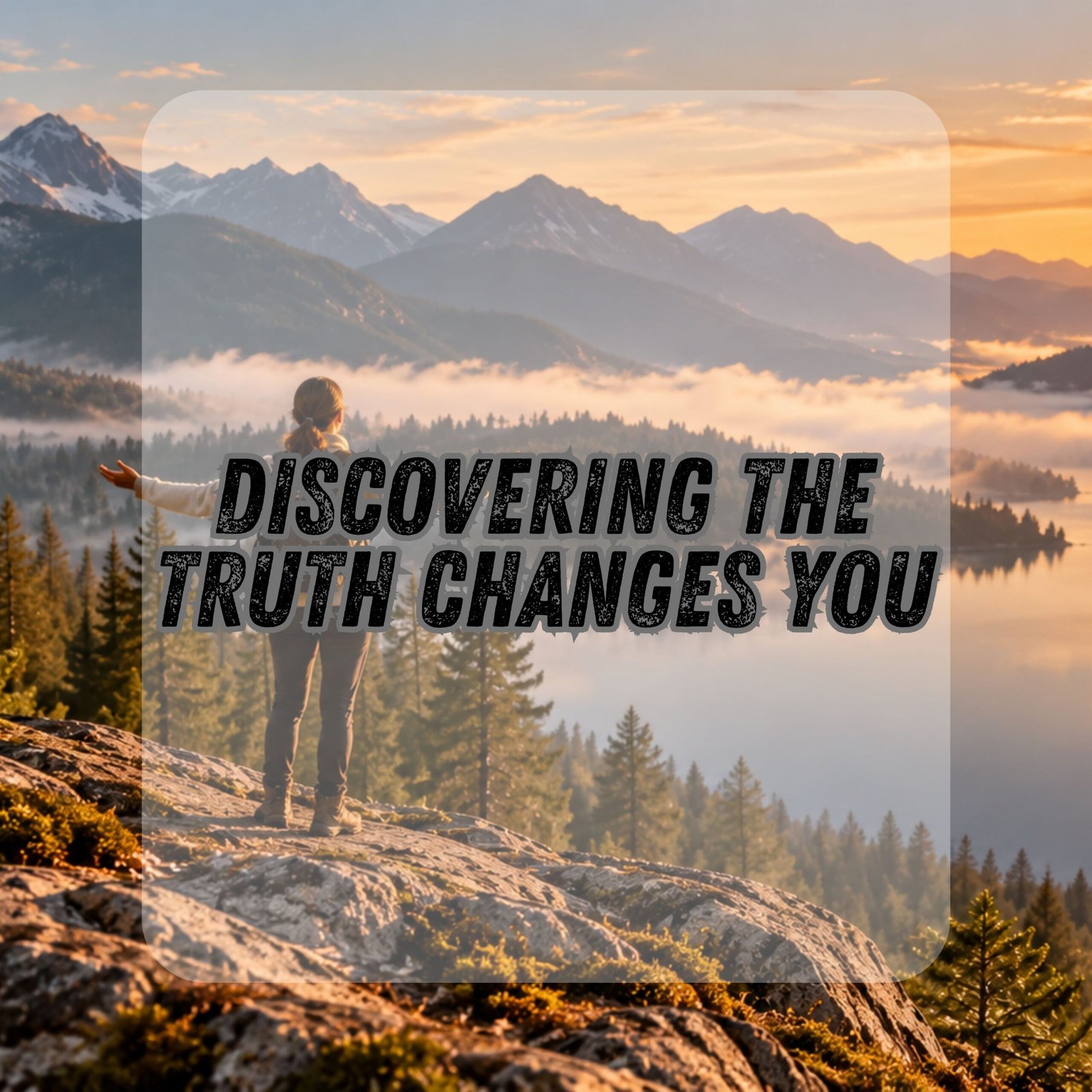 A person looking toward a bright mountain sunrise
