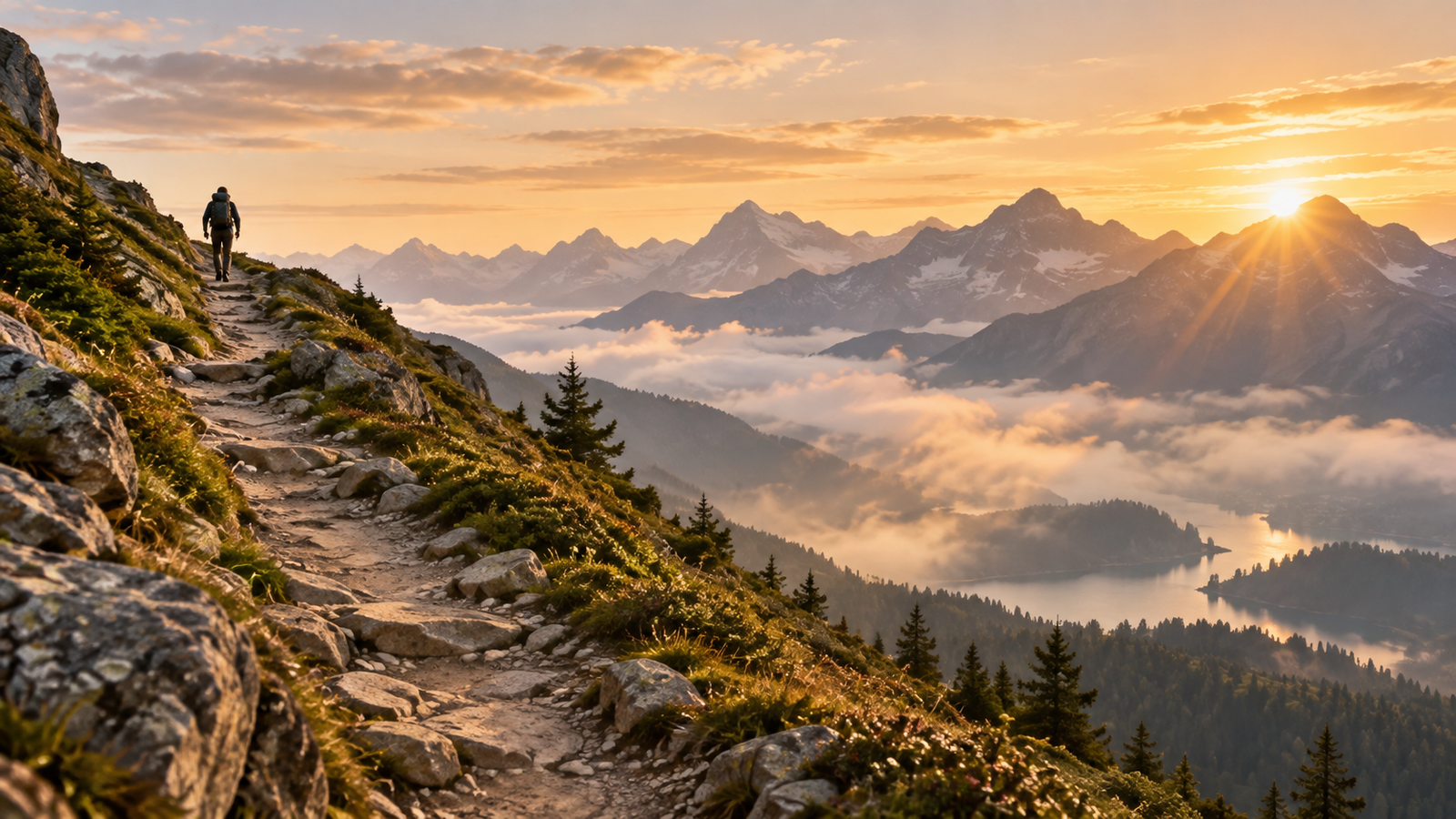 A challenging mountain path representing effort and growth
